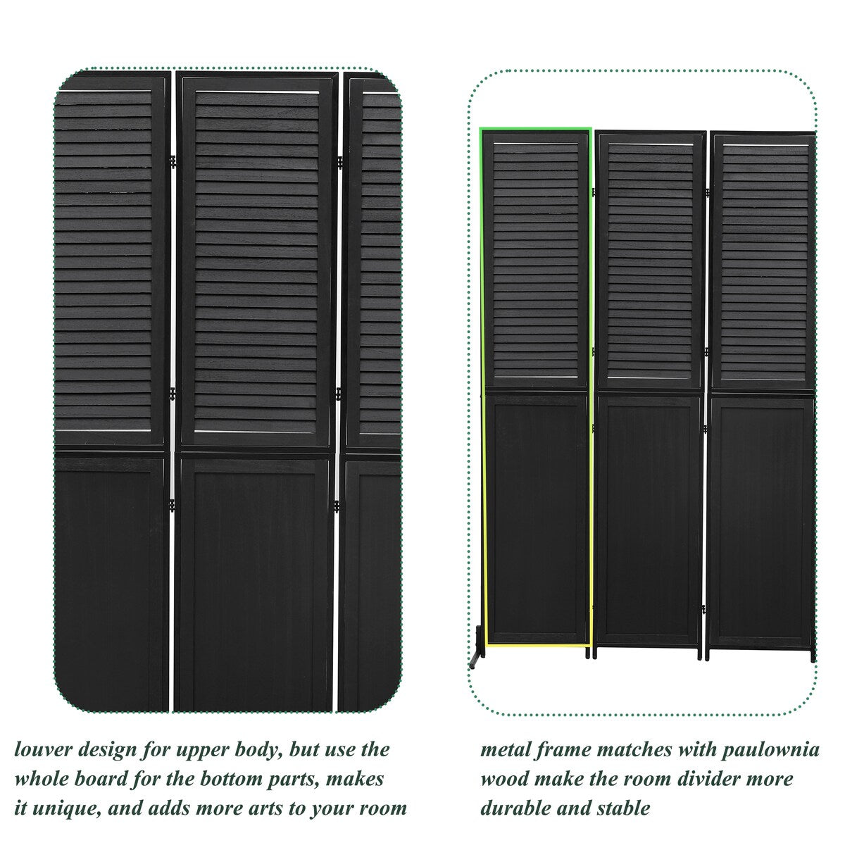 Cloisons de séparation à 3 panneaux et paravent pliable en bois naturel, cloison de séparation de 1,80 m pour séparation de pièce