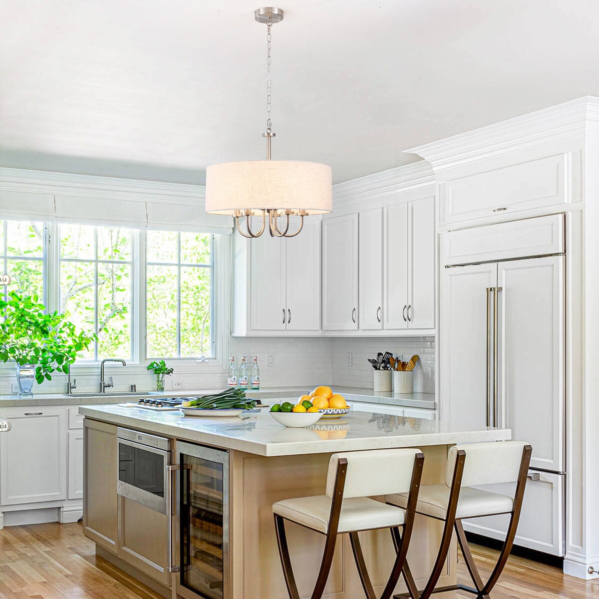 Plafonnier semi-encastré moderne à 5 lampes pour salle à manger, chambre à coucher, salon - N/A