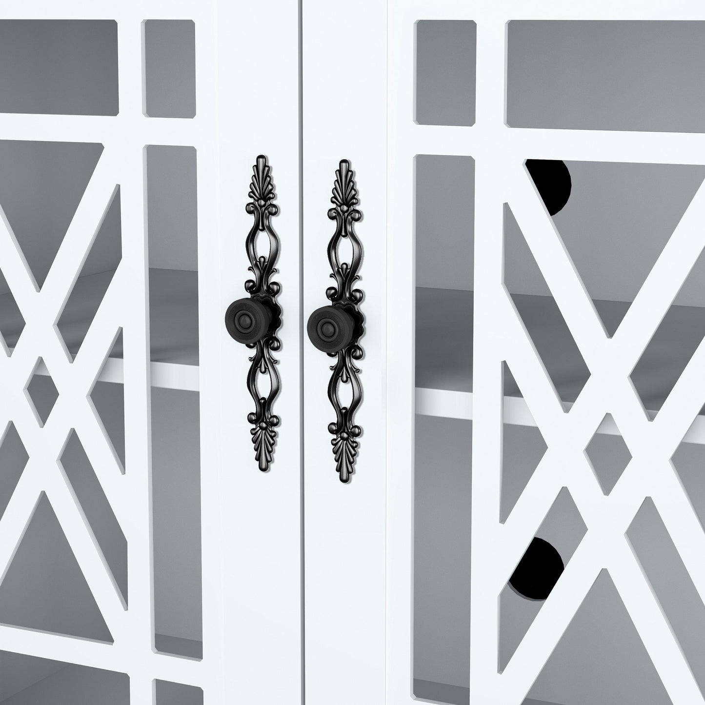 Buffet d'appoint de cuisine en bois de style vintage de 63 po de largeur