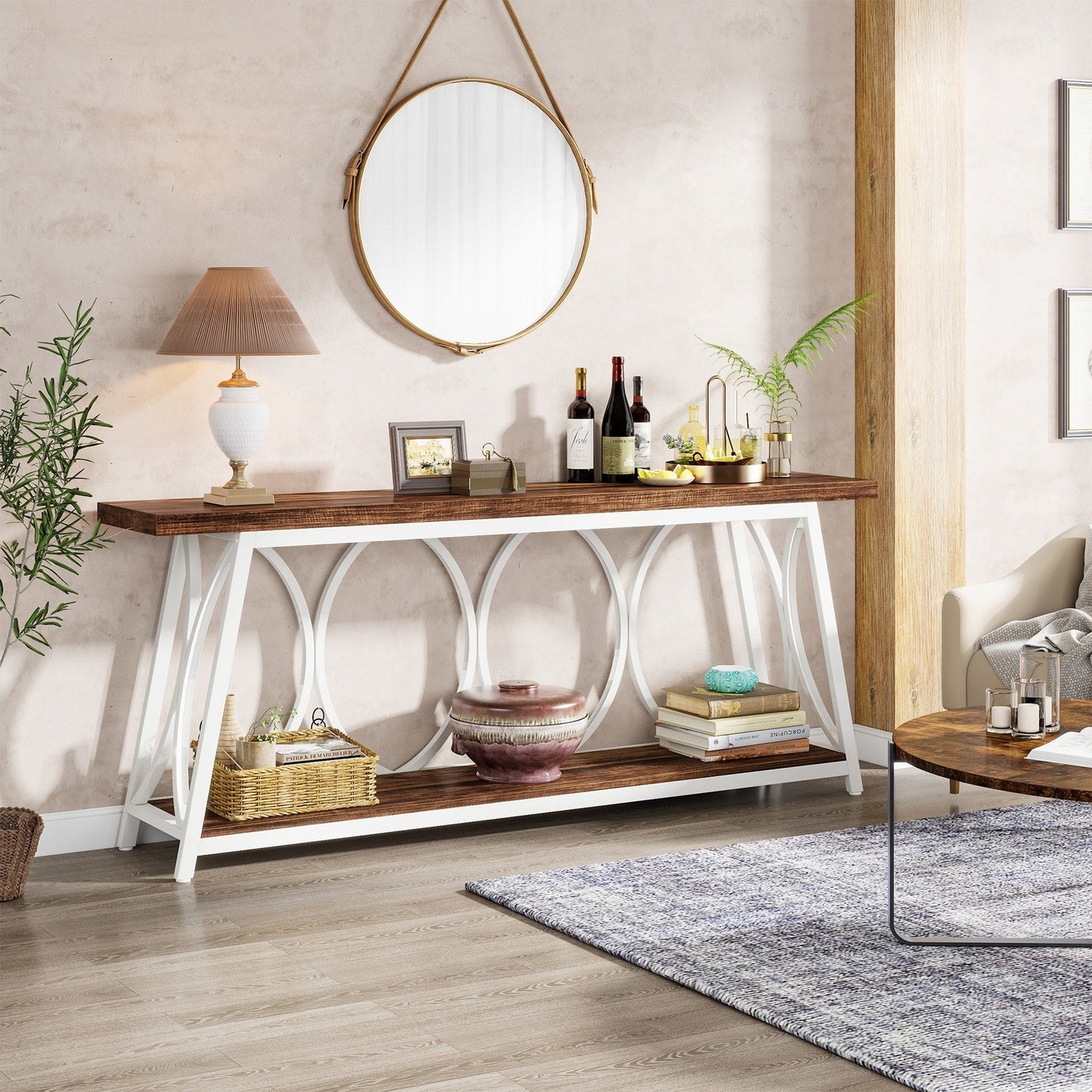 Table console extra longue de 70,9 pouces, table d'appoint pour salon