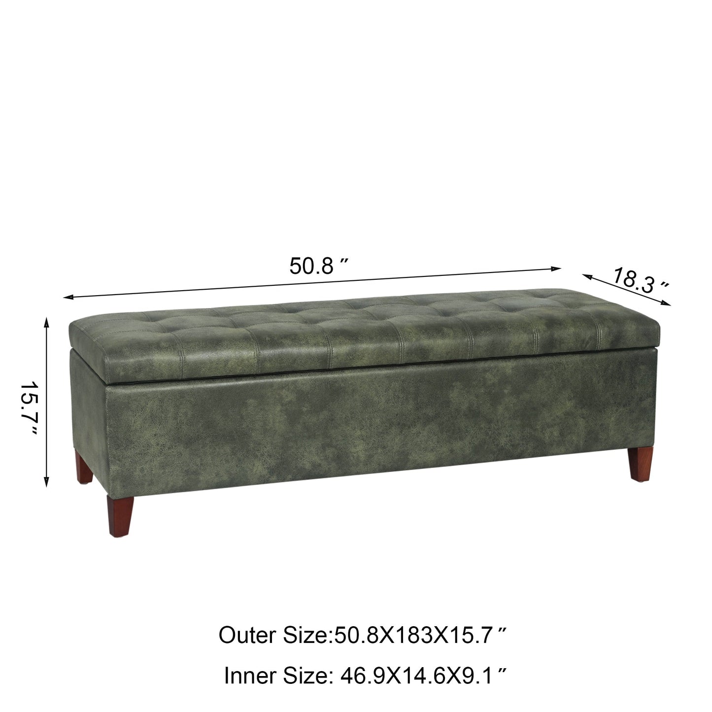 Banc ottoman de rangement en cuir reconstitué Adeco 50