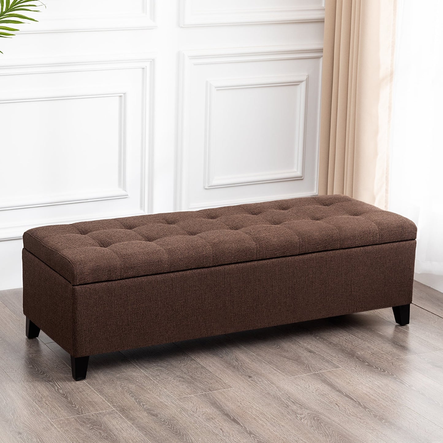 Banc ottoman de rangement en cuir reconstitué Adeco 50