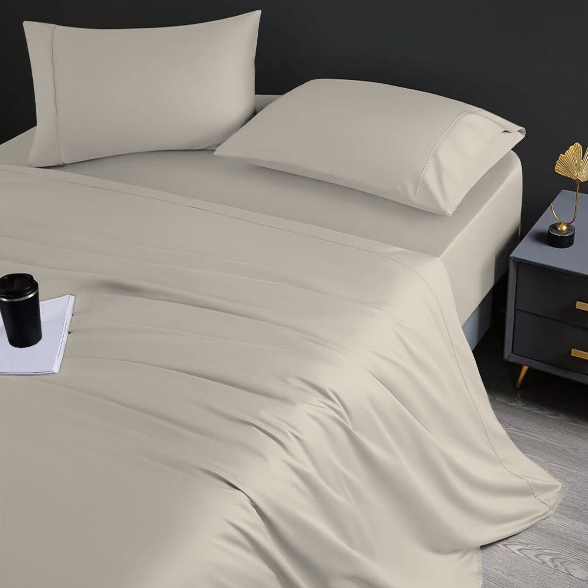 Parure de draps Aireolux en coton égyptien de luxe ultra-doux et soyeux 1000 fils