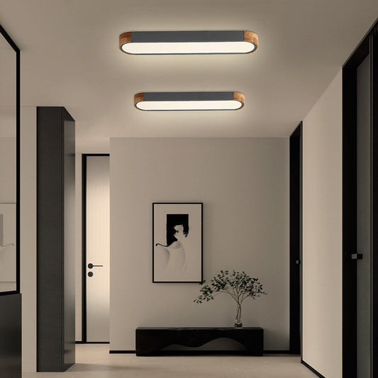 Plafonnier LED ovale à intensité variable Farmhouse Wood - 37 3000 K/6000 K