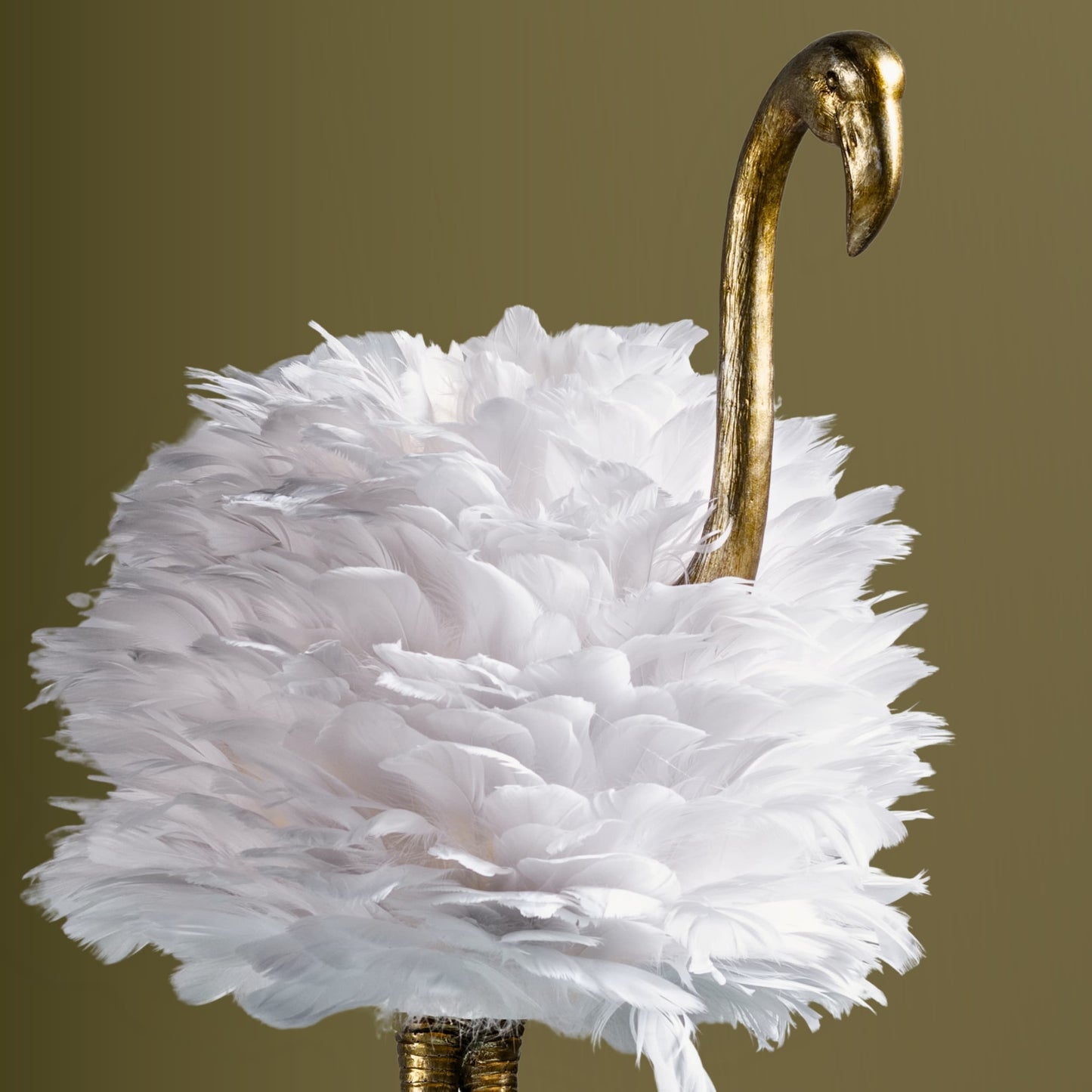 Lampe de table Flamingo - Blanc et or - 30,5 H - 30H x 19L x 14P