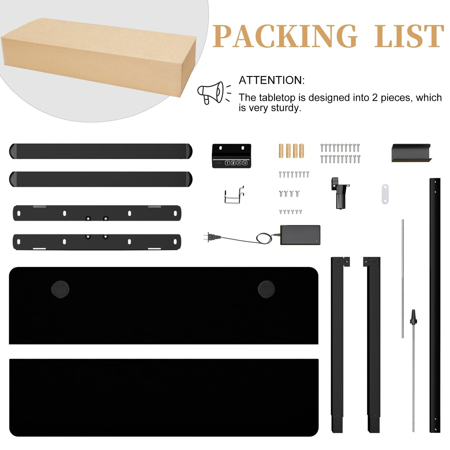 Bureau debout électrique réglable en hauteur Futzca, bureau assis-debout pour ordinateur avec panneau d'épissure