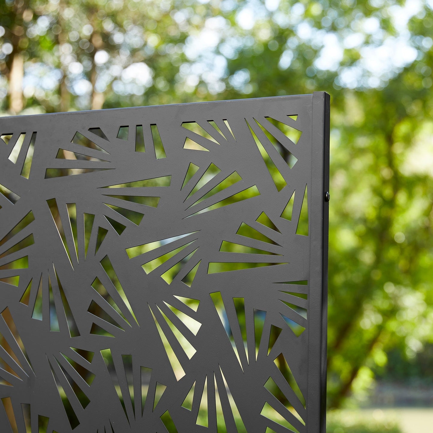 Paravent de confidentialité à 3 panneaux galvanisé à motifs floraux de 6 pieds de Glitzhome