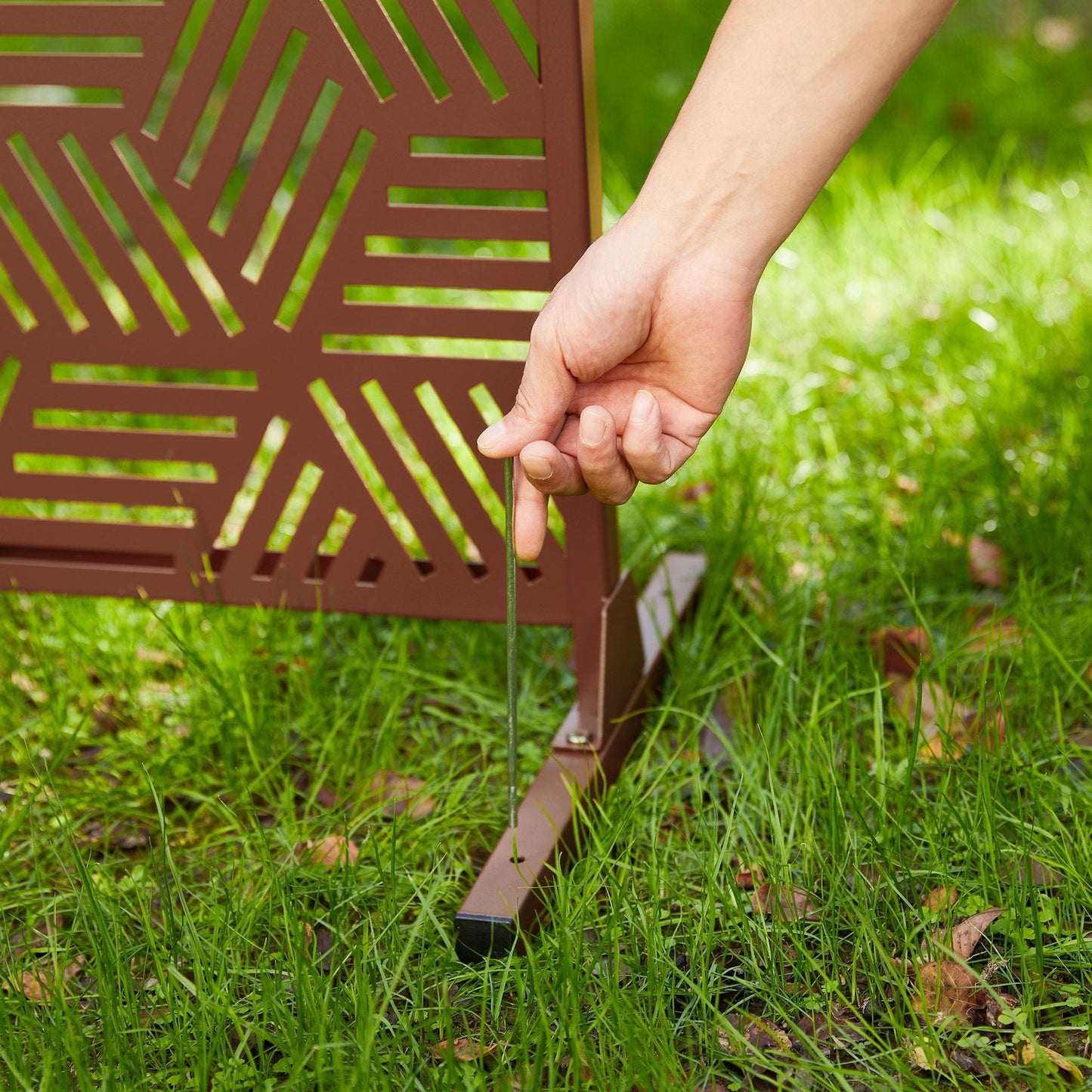 Paravent de confidentialité à 3 panneaux galvanisé à motifs floraux de 6 pieds de Glitzhome