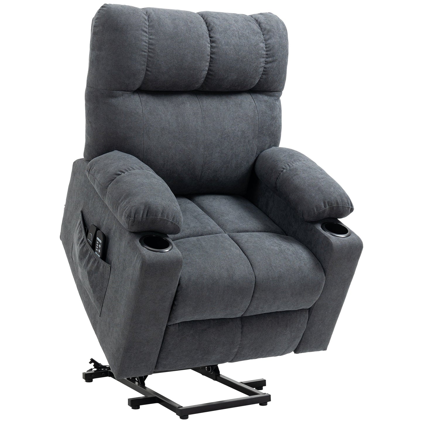 Fauteuil releveur électrique HOMCOM pour personnes âgées, fauteuil inclinable de salon surdimensionné avec télécommande