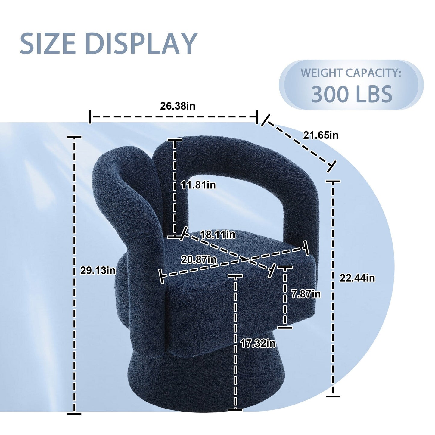 Fauteuils d'appoint pivotants à 360 degrés rembourrés Boucle de HOMEFUN