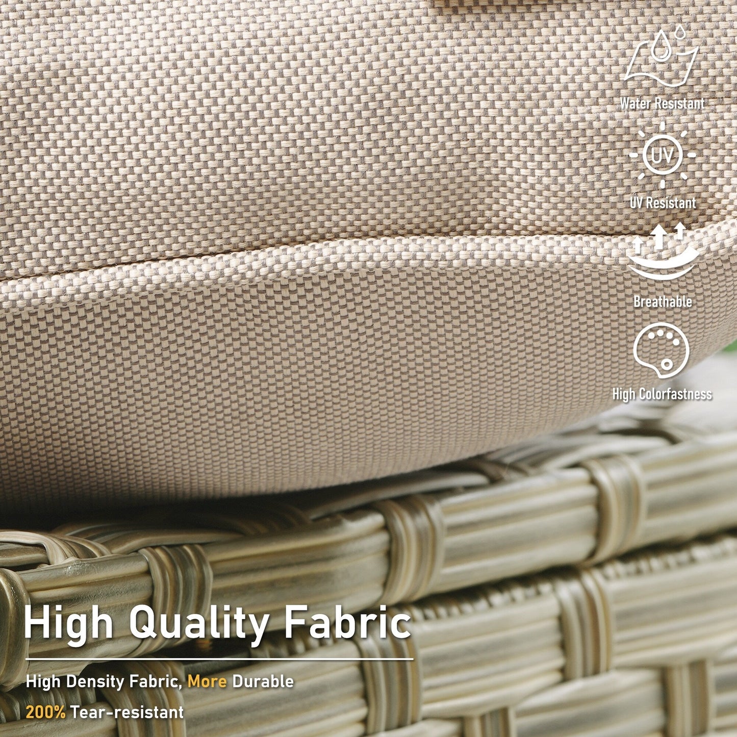 Ensemble de 2 chaises de patio d'extérieur en rotin et osier à dossier haut HOOOWOOO