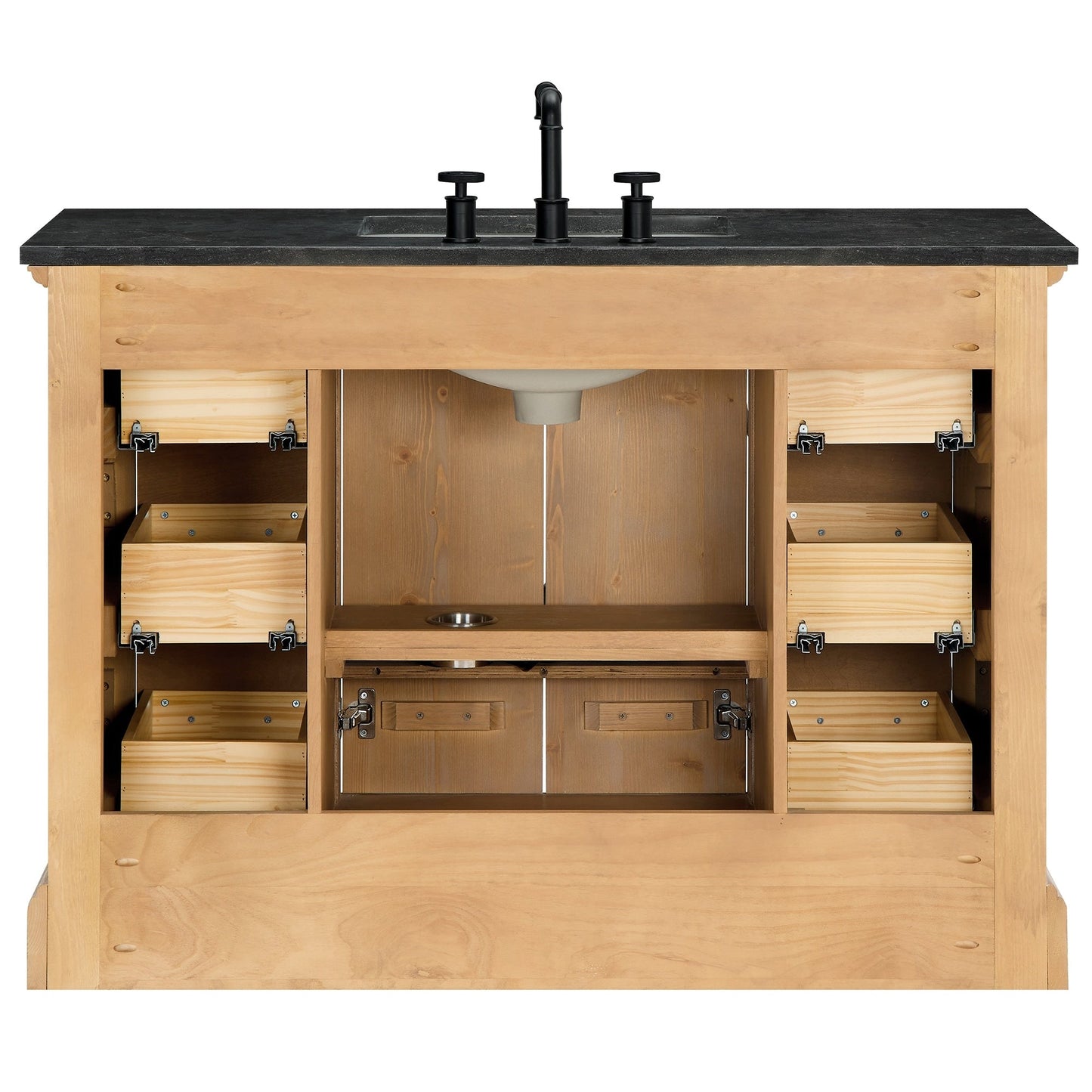 Meuble-lavabo Hervas avec plateau en marbre naturel sans miroir