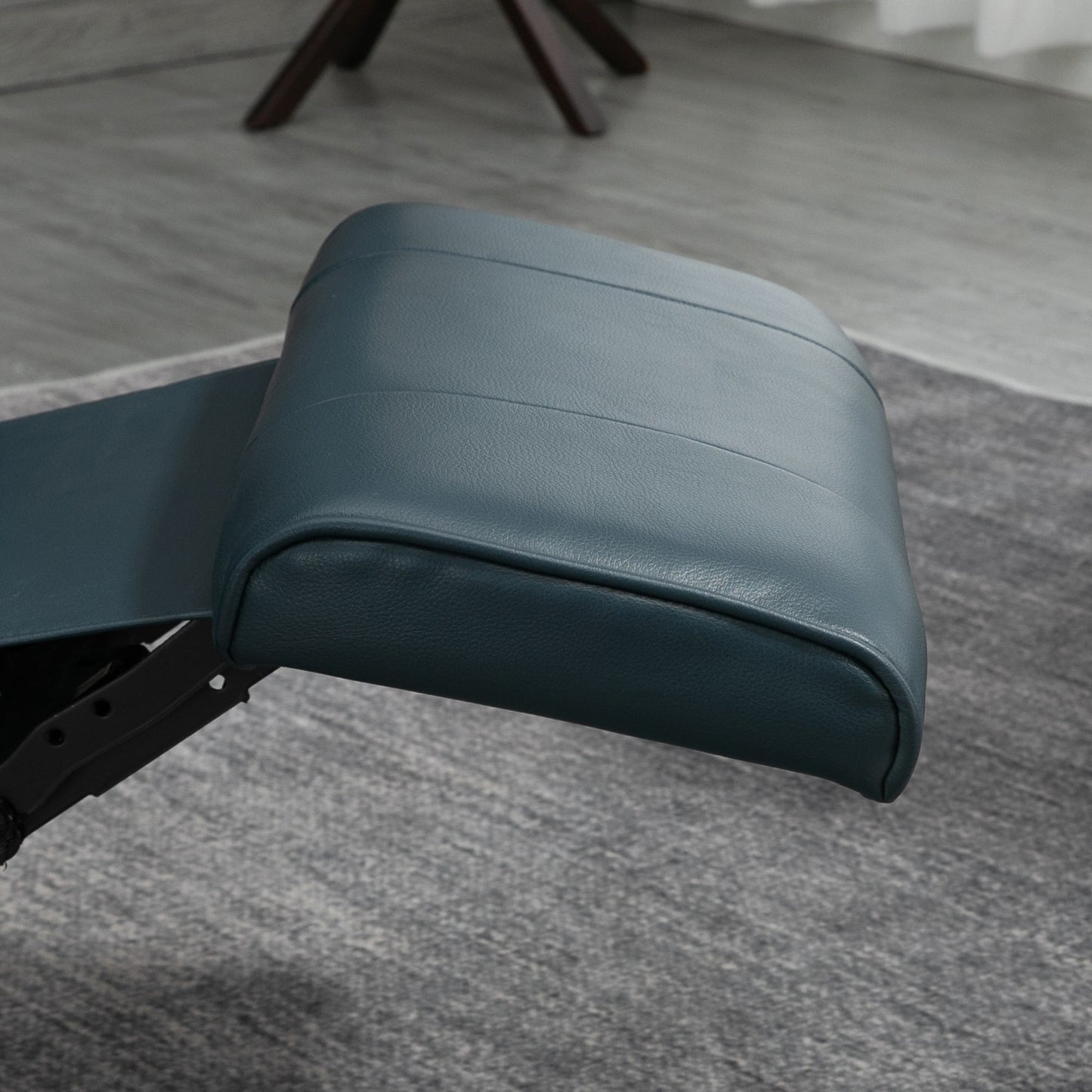 Fauteuil inclinable manuel pivotant et réglable en similicuir HomCom avec repose-pieds confortable et relaxant