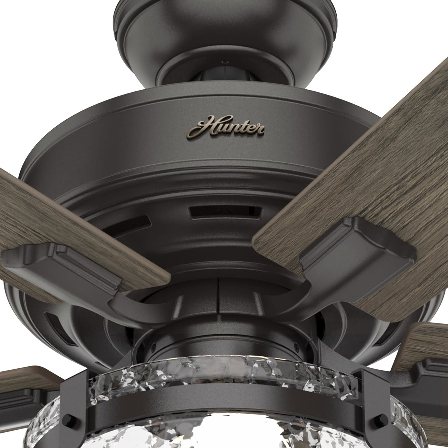 Ventilateur de plafond intérieur/extérieur Hunter 52 Canyon Ridge, éclairage LED, télécommande portative - Style campagnard, rustique, industriel