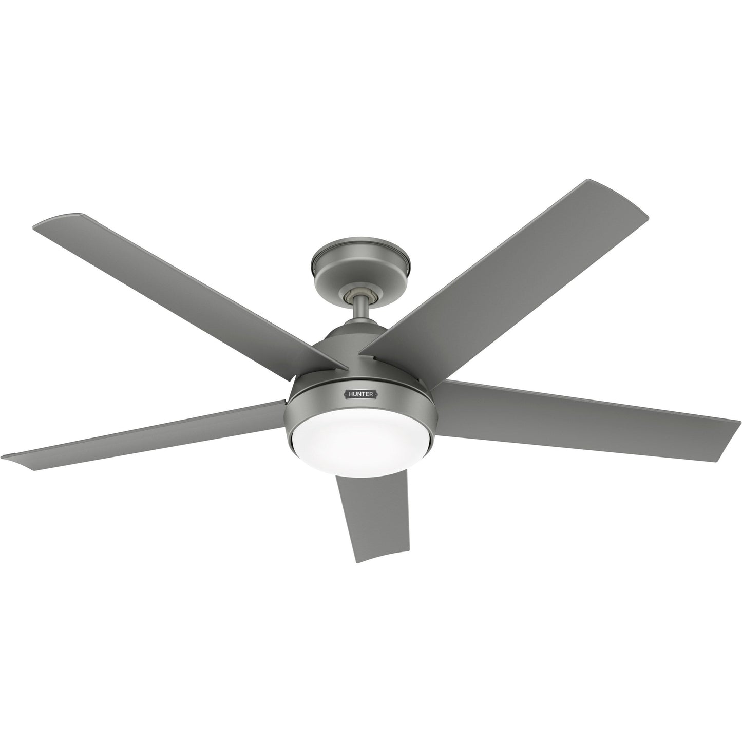 Ventilateur de plafond extérieur Hunter 52 Skyflow avec kit d'éclairage LED, commande murale - Côtier moderne contemporain - WeatherMax - CLASSÉ HUMIDE !