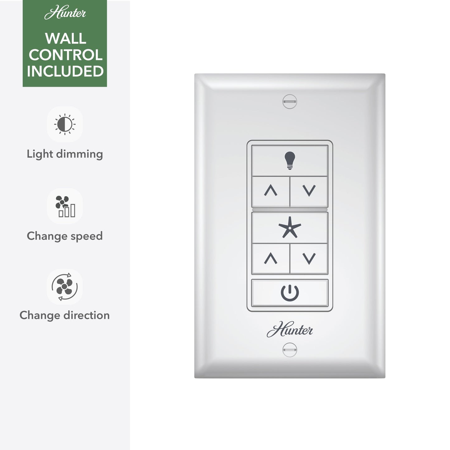 Ventilateur de plafond extérieur Hunter 52 Skyflow avec kit d'éclairage LED, commande murale - Côtier moderne contemporain - WeatherMax - CLASSÉ HUMIDE !