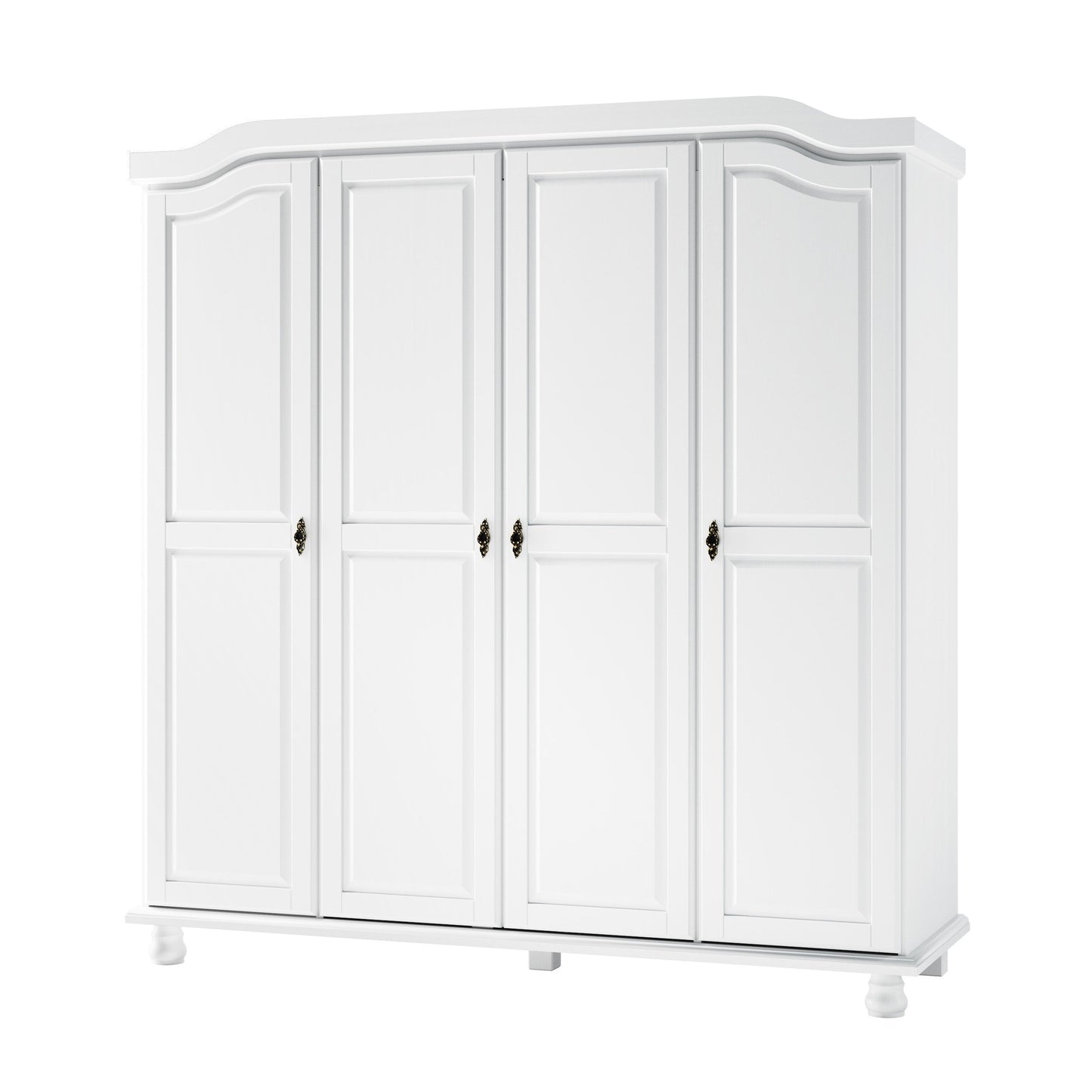 Armoire penderie 4 portes Kyle 100 % bois massif de Palace Imports avec portes en bois massif ou en miroir