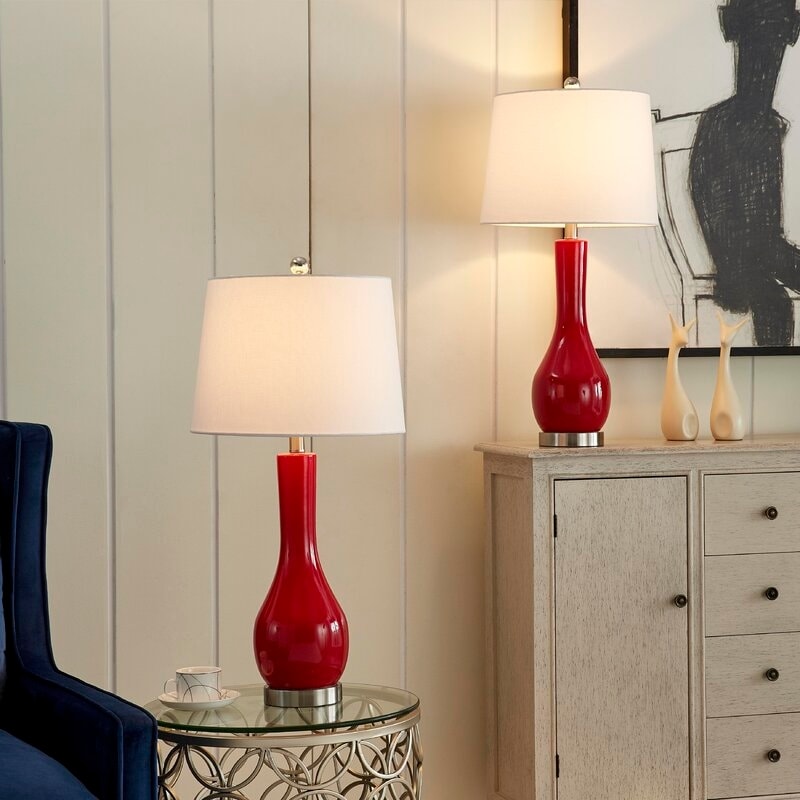 Ensemble de lampes de table en céramique 28,5 avec USB (lot de 2)