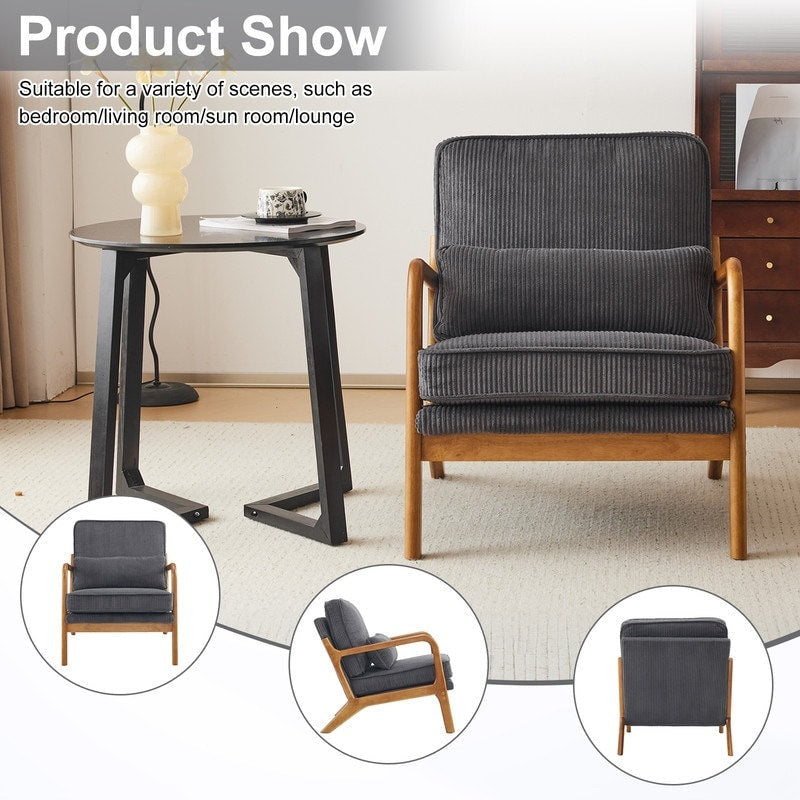 Chaise d'appoint rembourrée de style moderne du milieu du siècle