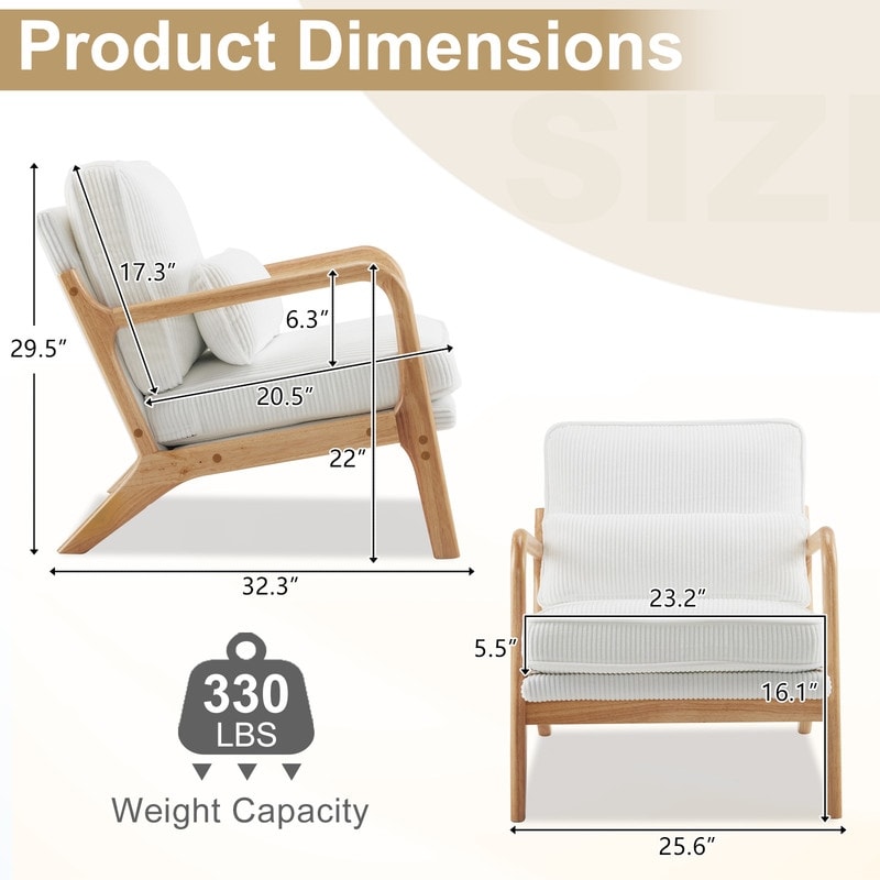Chaise d'appoint rembourrée de style moderne du milieu du siècle