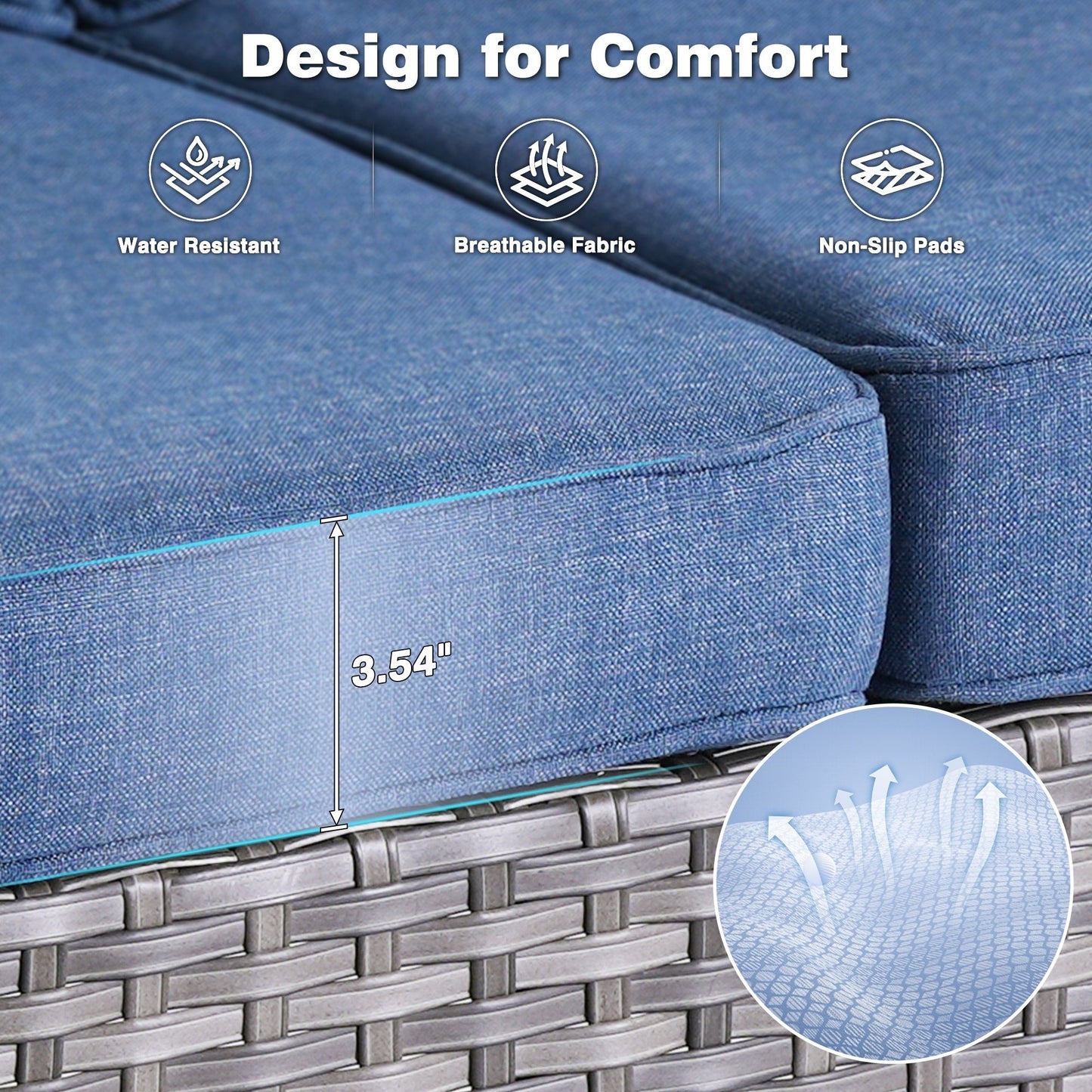 Ensemble de 8 chaises pivotantes en osier pour patio OVIOS