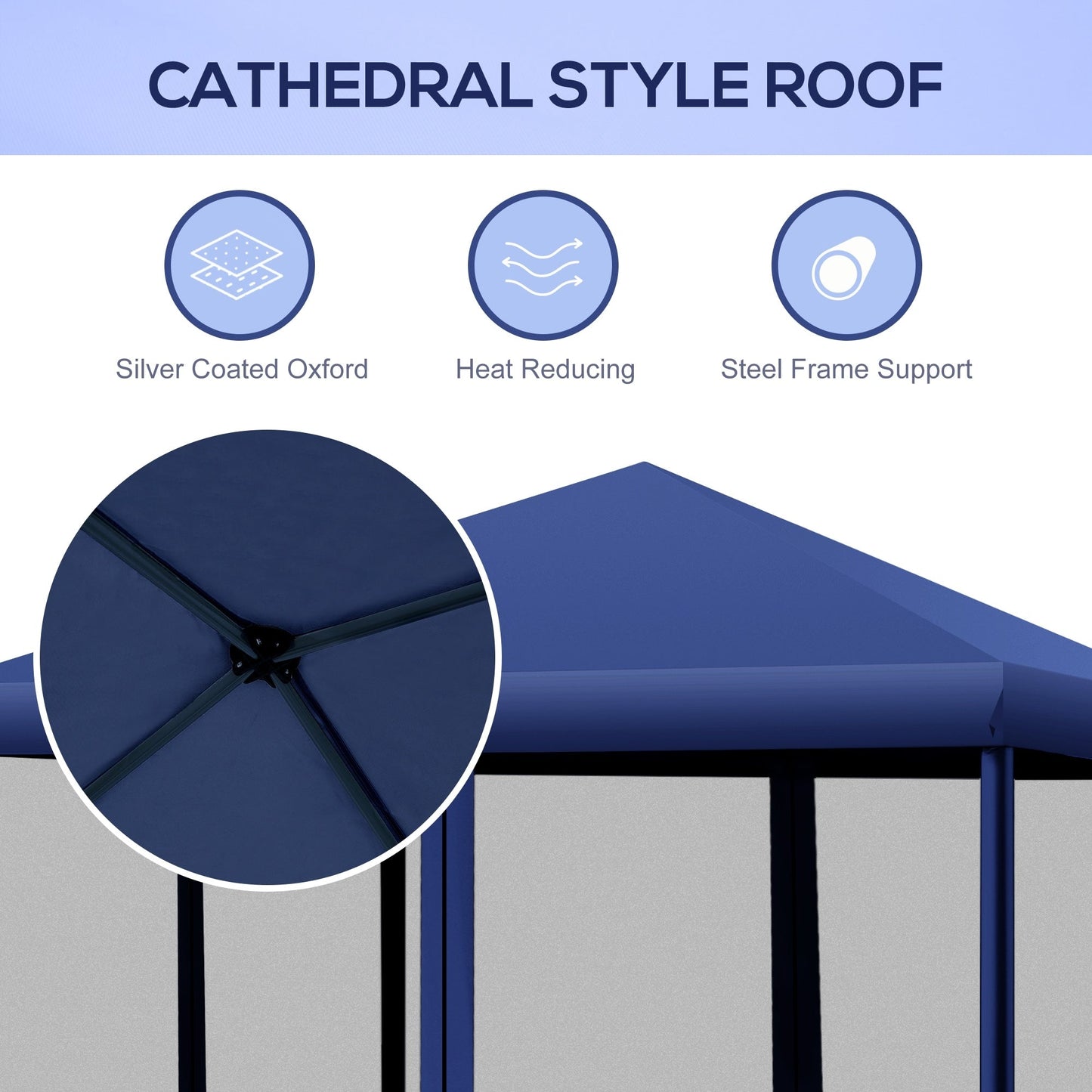 Auvent pop-up robuste Outsunny 10' x 10' avec filet latéral amovible en maille, conception facile à installer, événement de fête en plein air