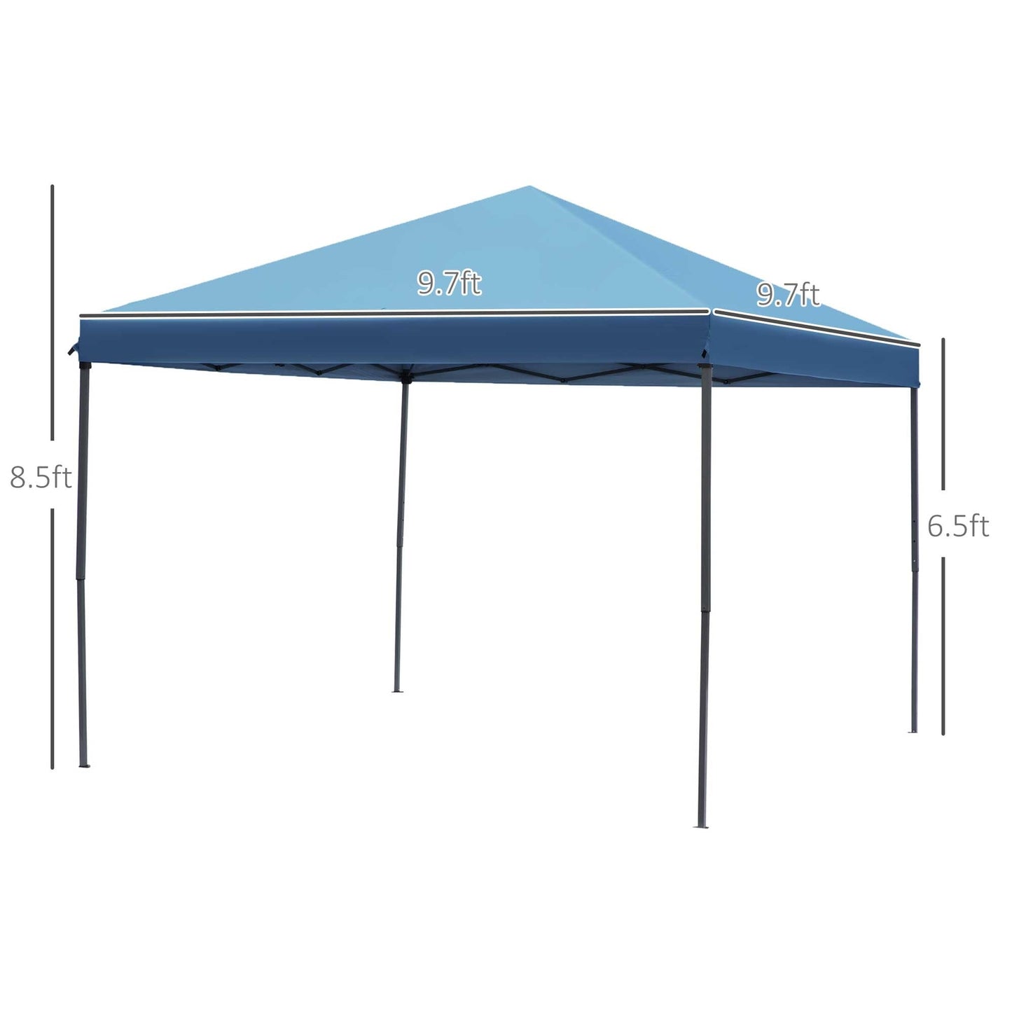 Auvent pop-up robuste Outsunny 10' x 10' avec filet latéral amovible en maille, conception facile à installer, événement de fête en plein air