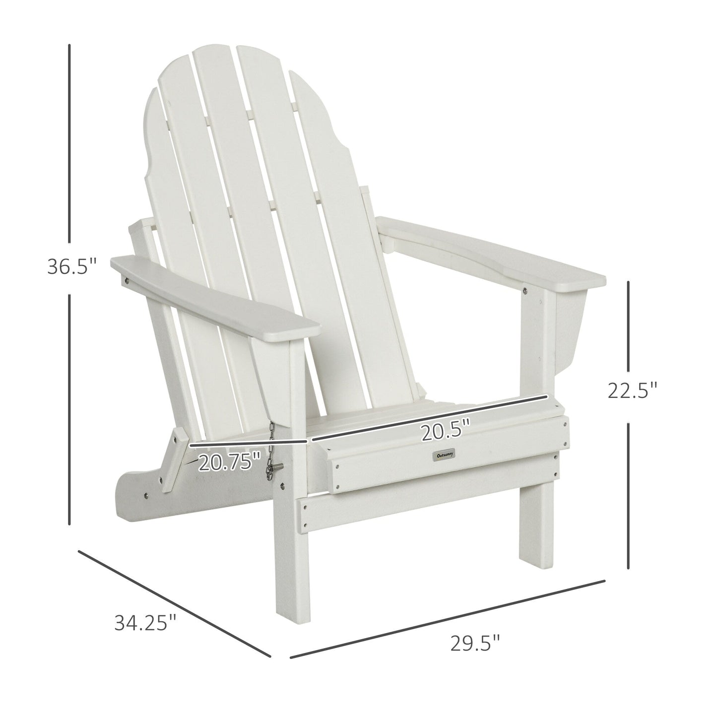 Chaise pliante Adirondack Outsunny, chaises de plage pliantes en plastique PEHD pour terrasse et jardin