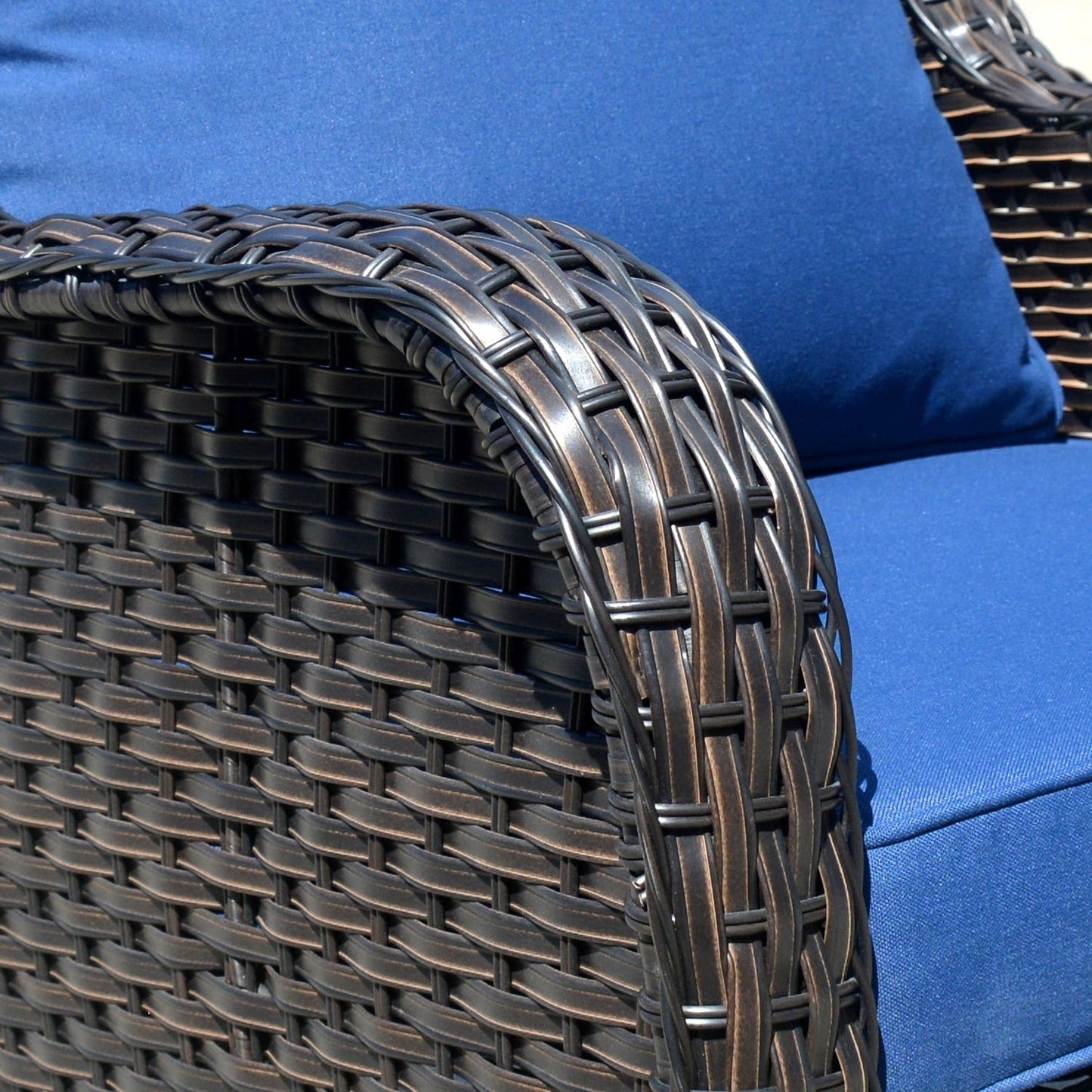 Ensemble de conversation 5 pièces en osier pour patio à dossier haut OVIOS