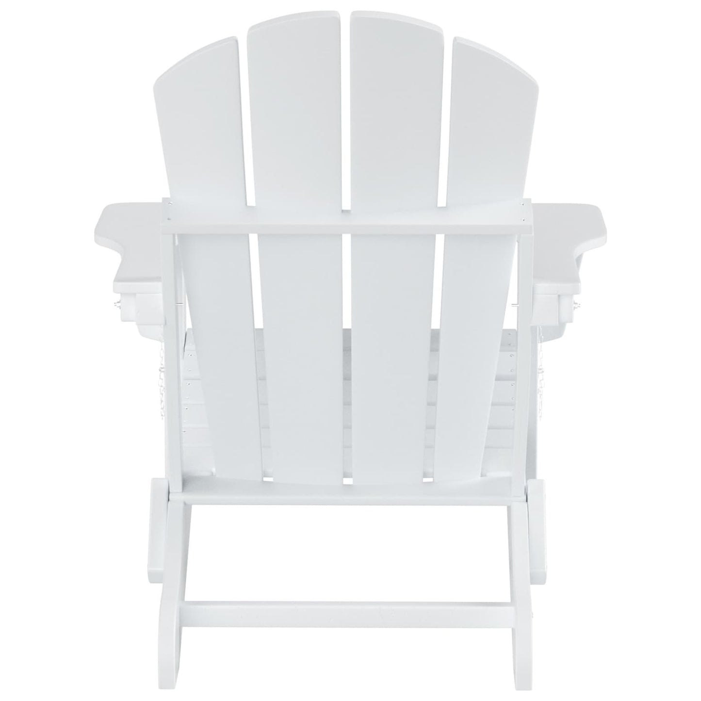 Chaise Adirondack pliable Polytrends Laguna en PEHD pour terrasse extérieure toutes saisons avec pouf (ensemble 2 pièces)