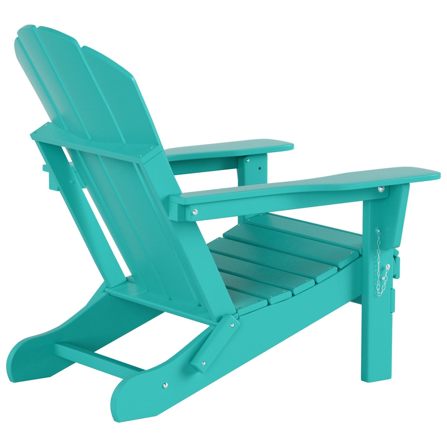 Chaise Adirondack pliable Polytrends Laguna en PEHD pour terrasse extérieure toutes saisons avec pouf (ensemble 2 pièces)