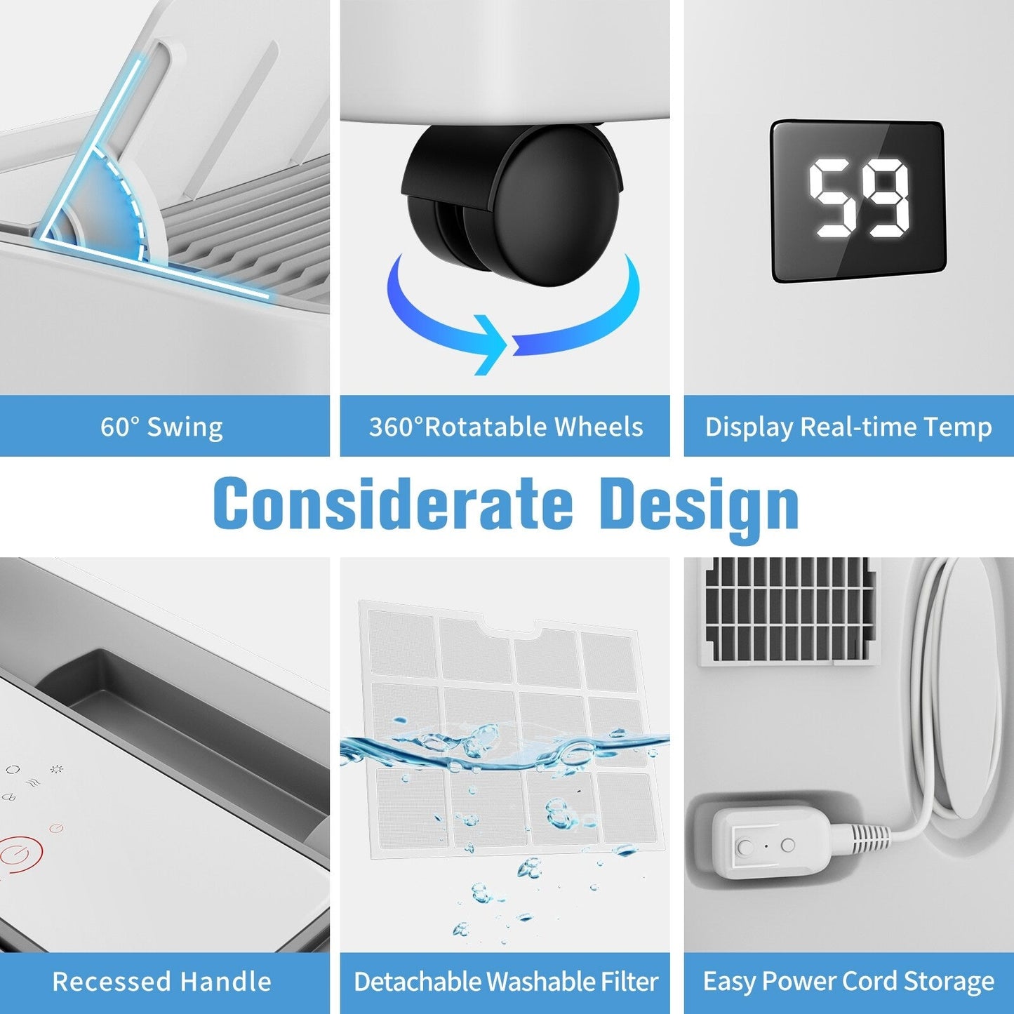 Climatiseur portatif avec chauffage – 12 000 BTU de refroidissement et 10 000 BTU de chauffage pour pièces jusqu'à 700 pi²