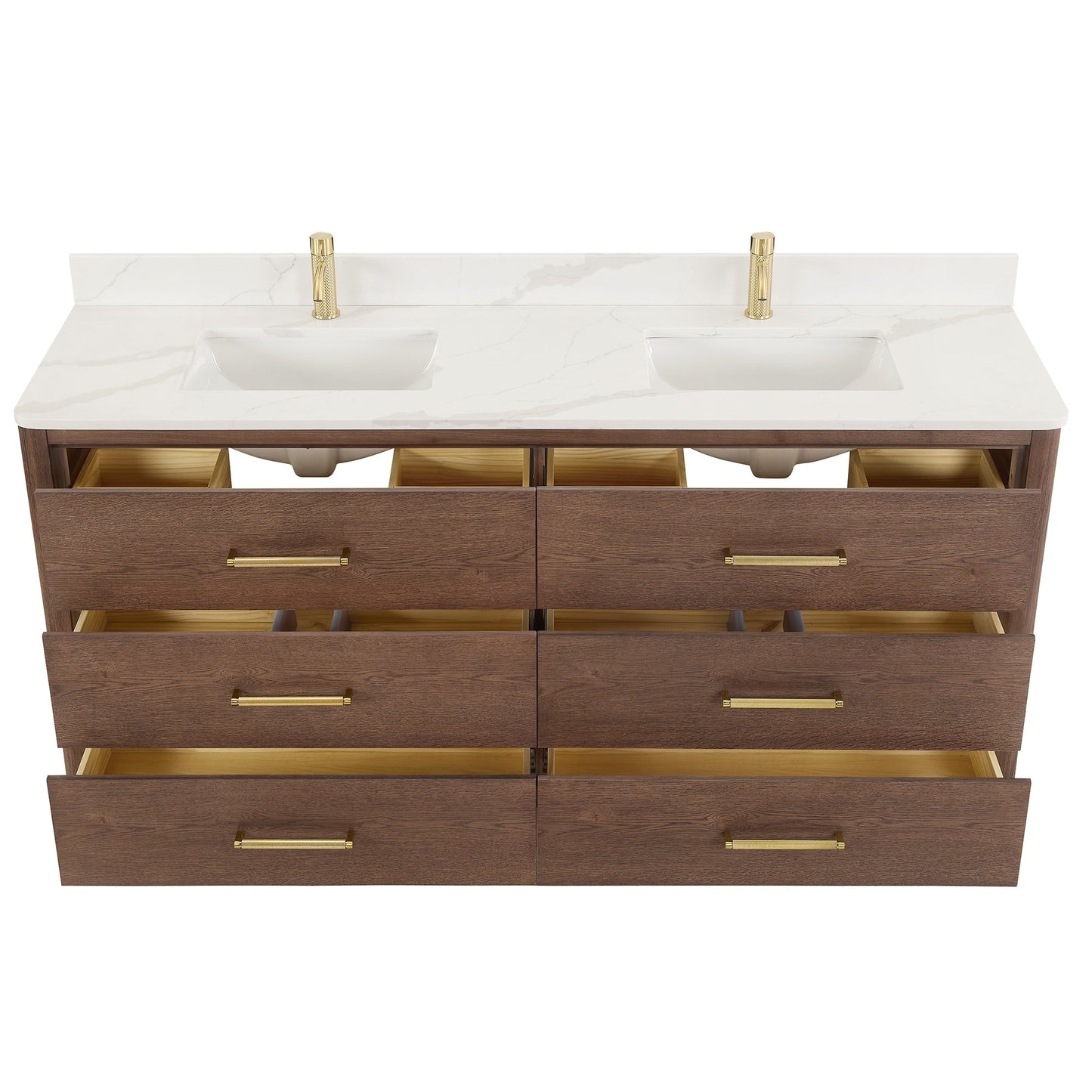 Meuble-lavabo Porto avec dessus en quartz blanc sans miroir