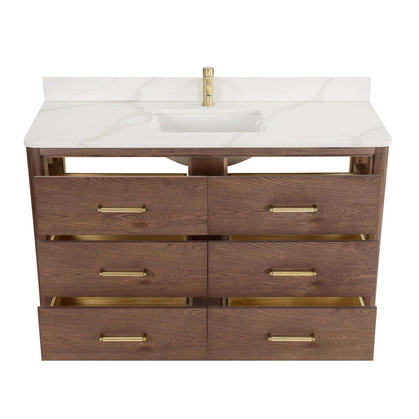 Meuble-lavabo Porto avec dessus en quartz blanc sans miroir