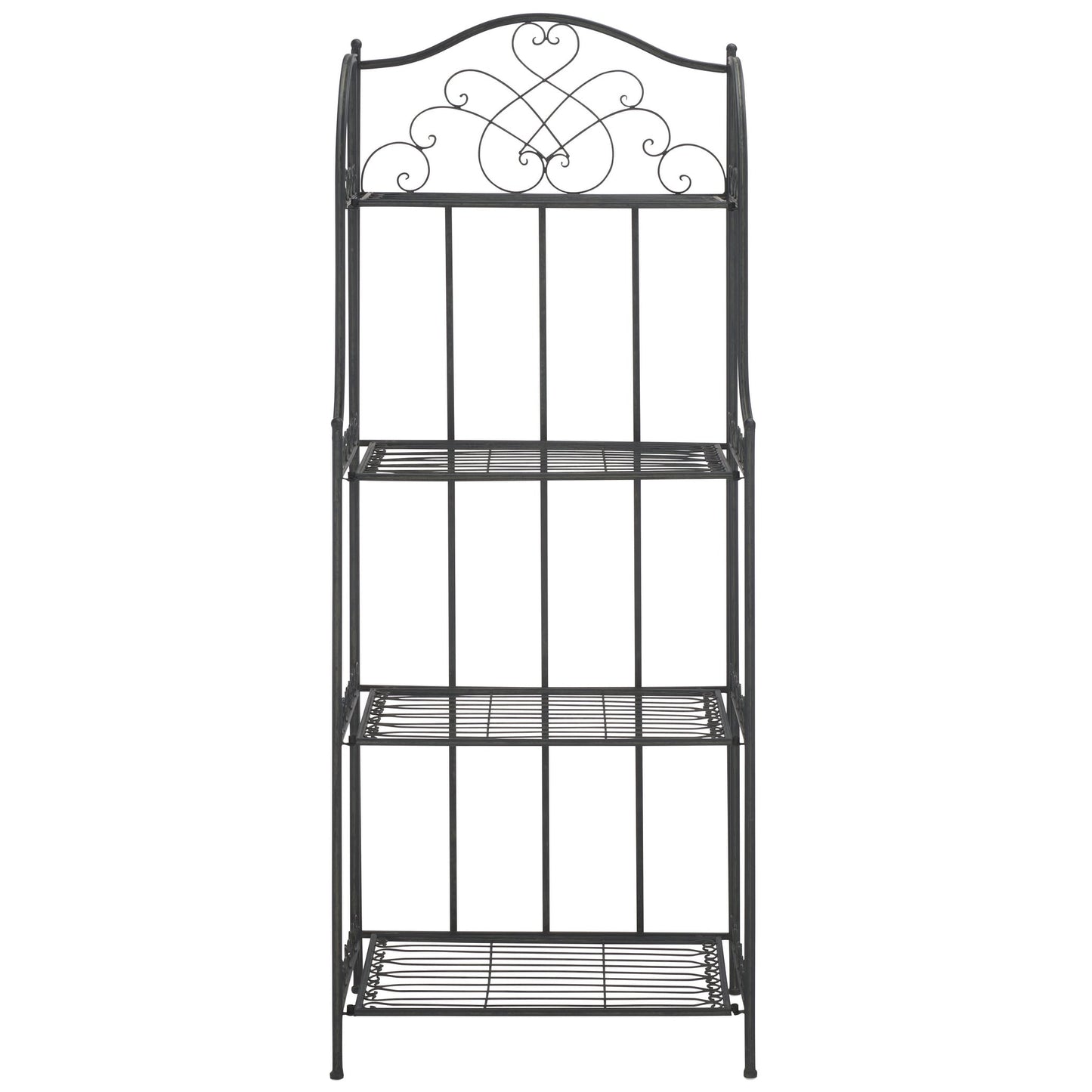 Étagère de boulangerie d'extérieur à 4 niveaux en fer forgé victorien SAFAVIEH Bryn - 25 po L x 15 po P x 63 po H - 25L x 15P x 63H