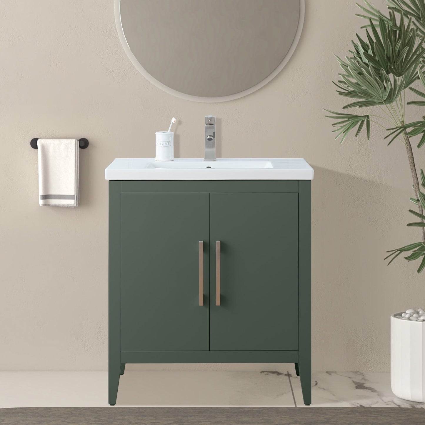 Meuble-lavabo simple Vanity Art 20, 24 ou 30 avec dessus en céramique