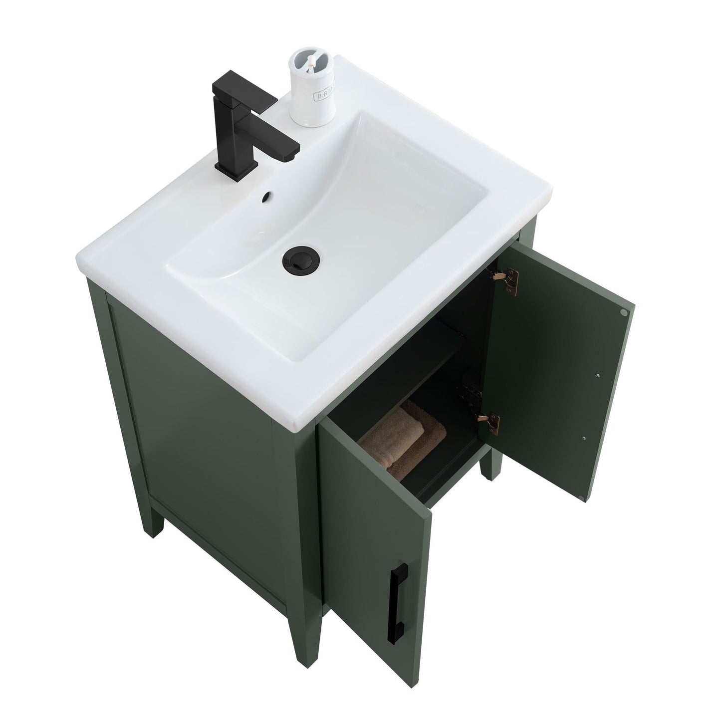 Meuble-lavabo simple Vanity Art 20, 24 ou 30 avec dessus en céramique