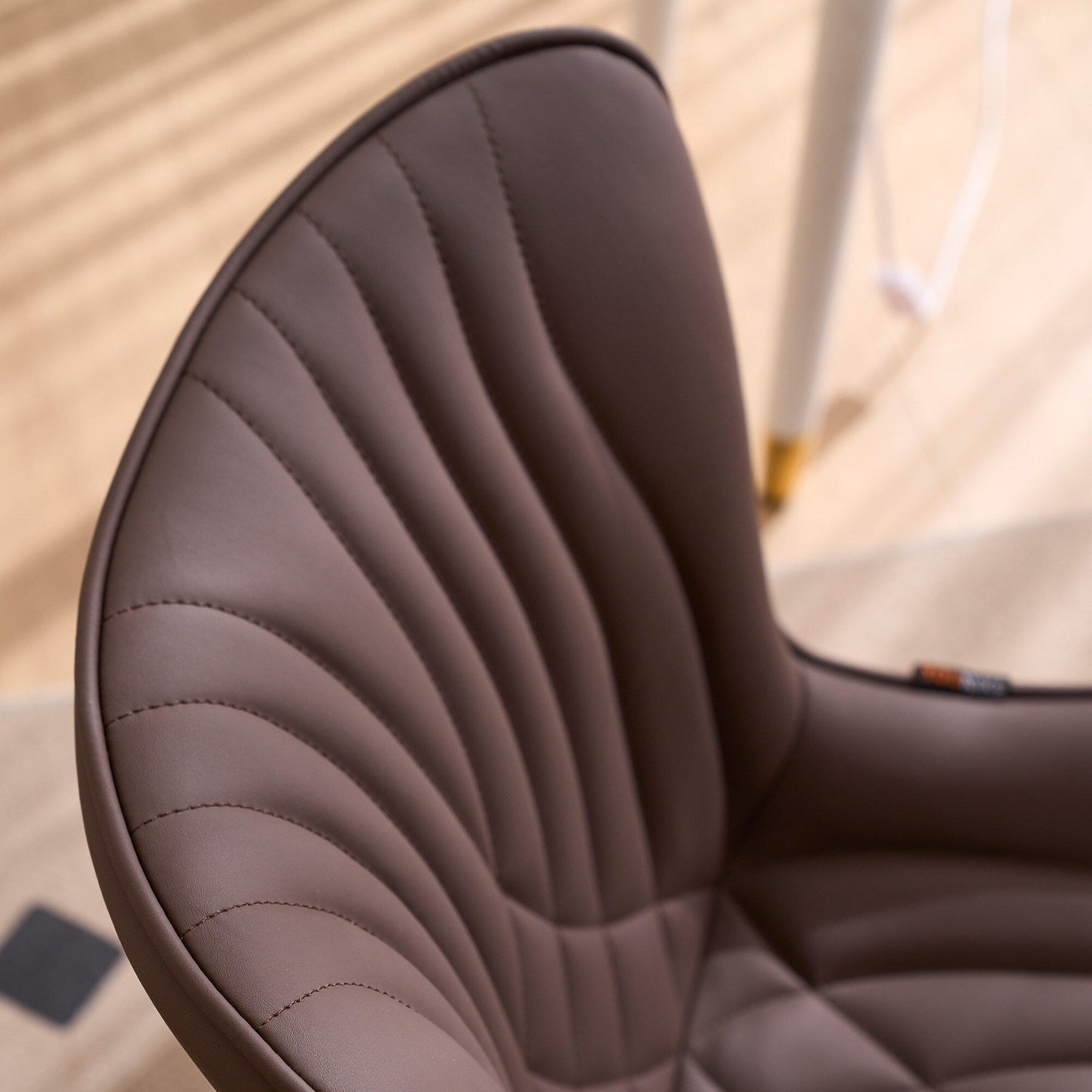 Lot de 2 chaises de salle à manger modernes en cuir rembourré sans accoudoirs