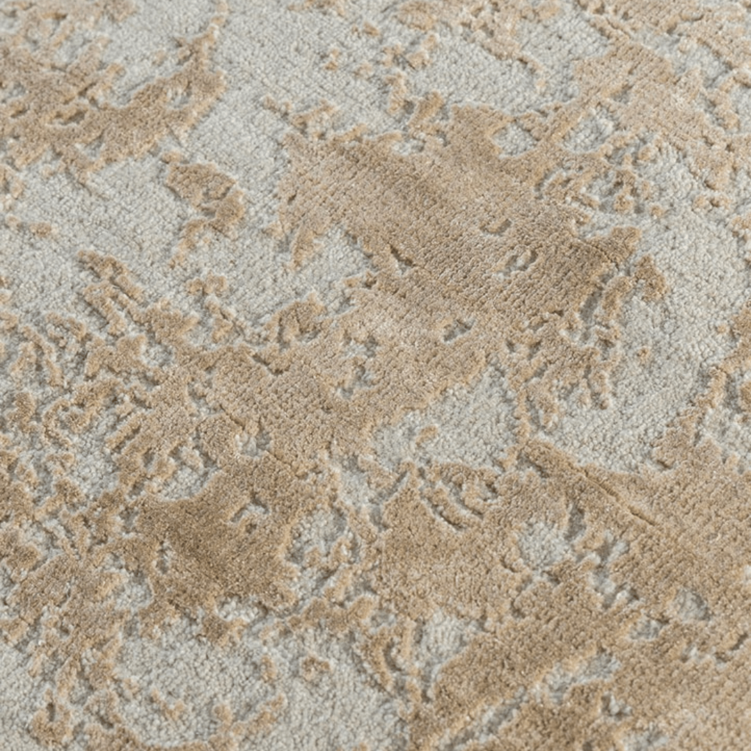 Tapis Faded Gold | Laine et soie de luxe nouées à la main