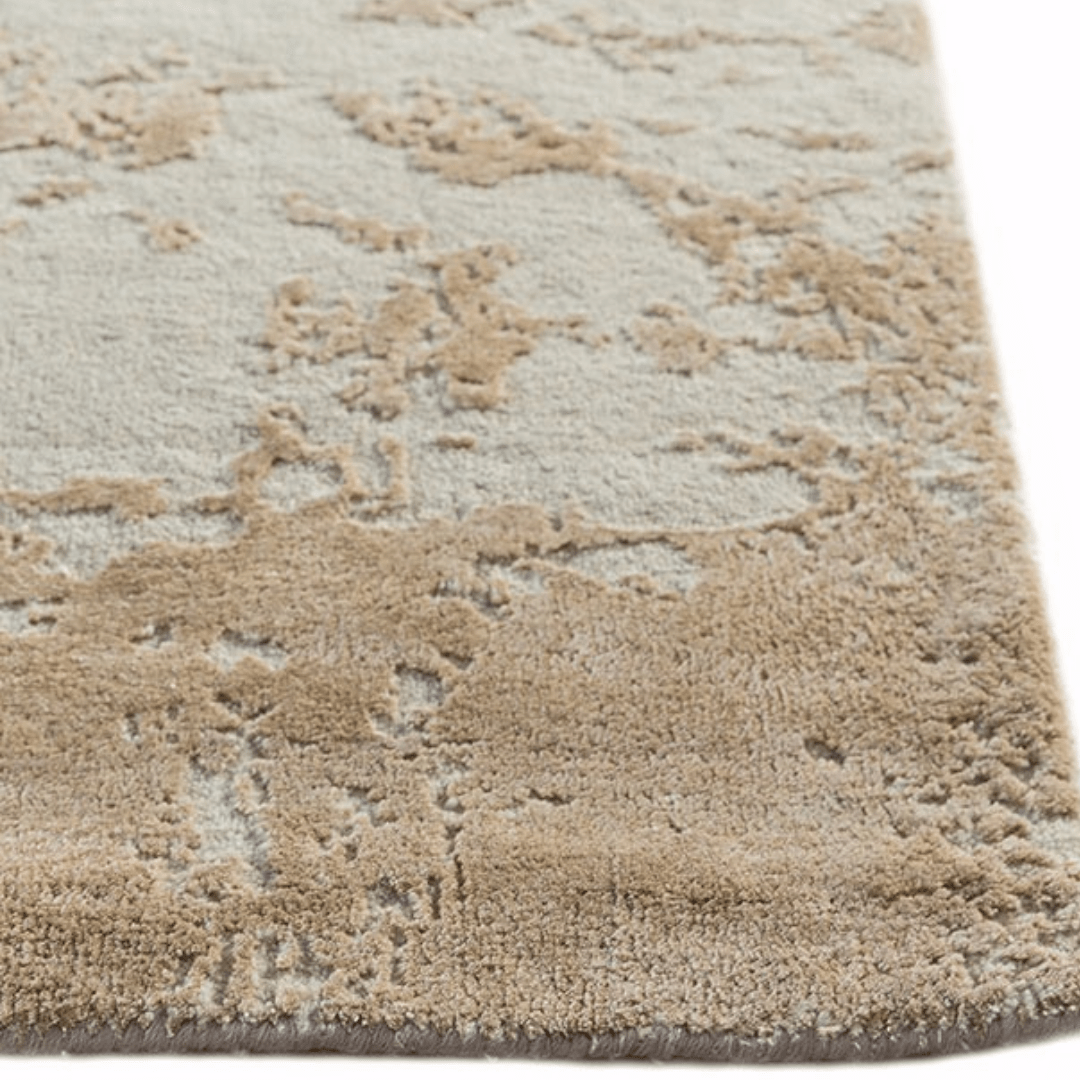 Tapis Faded Gold | Laine et soie de luxe nouées à la main