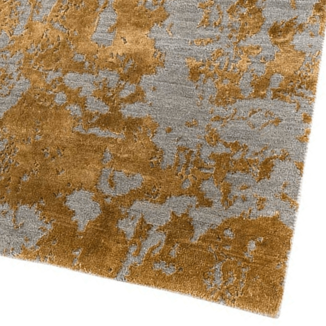Tapis Braise dorée | Laine et soie de luxe, noué à la main