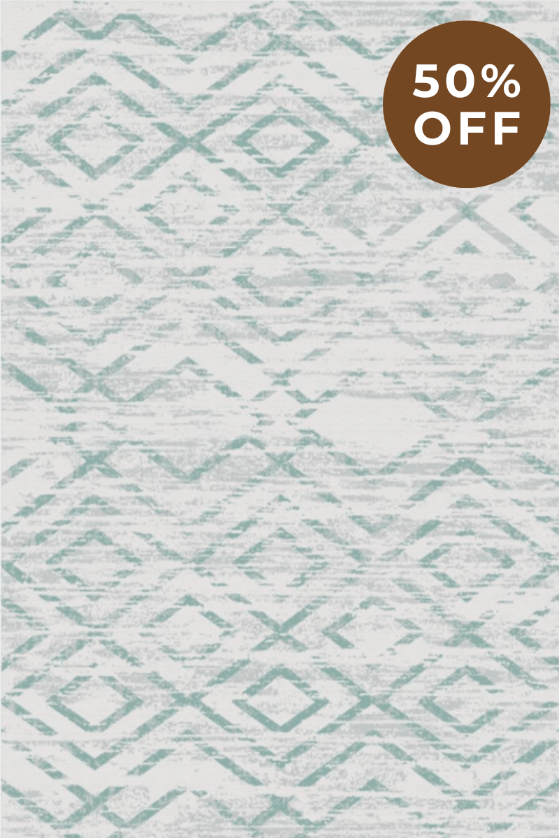 Tapis vert glacier | Scandinave | Série Polyfibre Cachemire