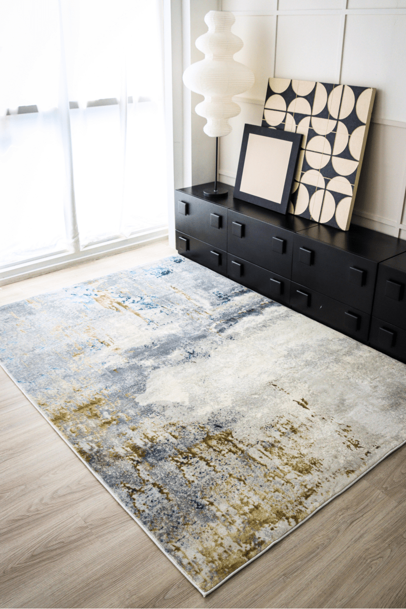 Tapis Saphir Doré | Moderne | Série Polyfibre Cachemire