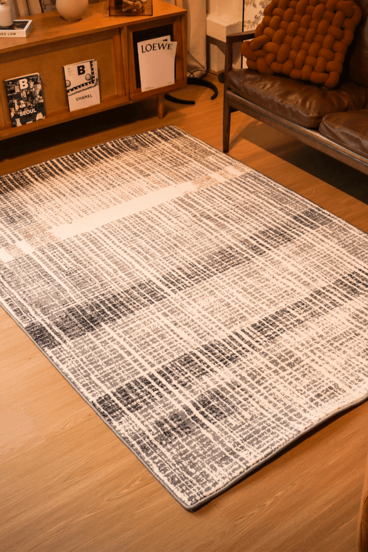 Tapis quadrillé graphite | Série Wilton Dyed