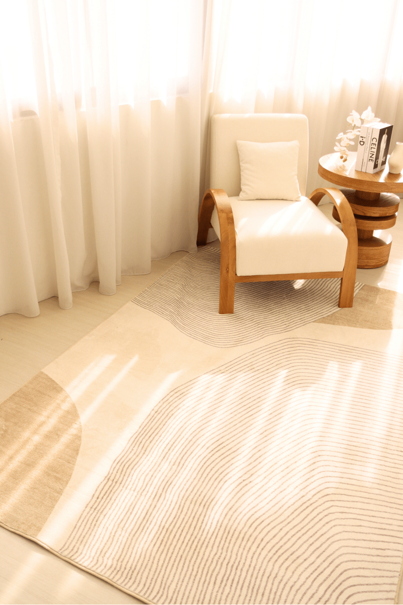 Tapis Neutral Waves | Scandinave | Série Polyfibre Cachemire