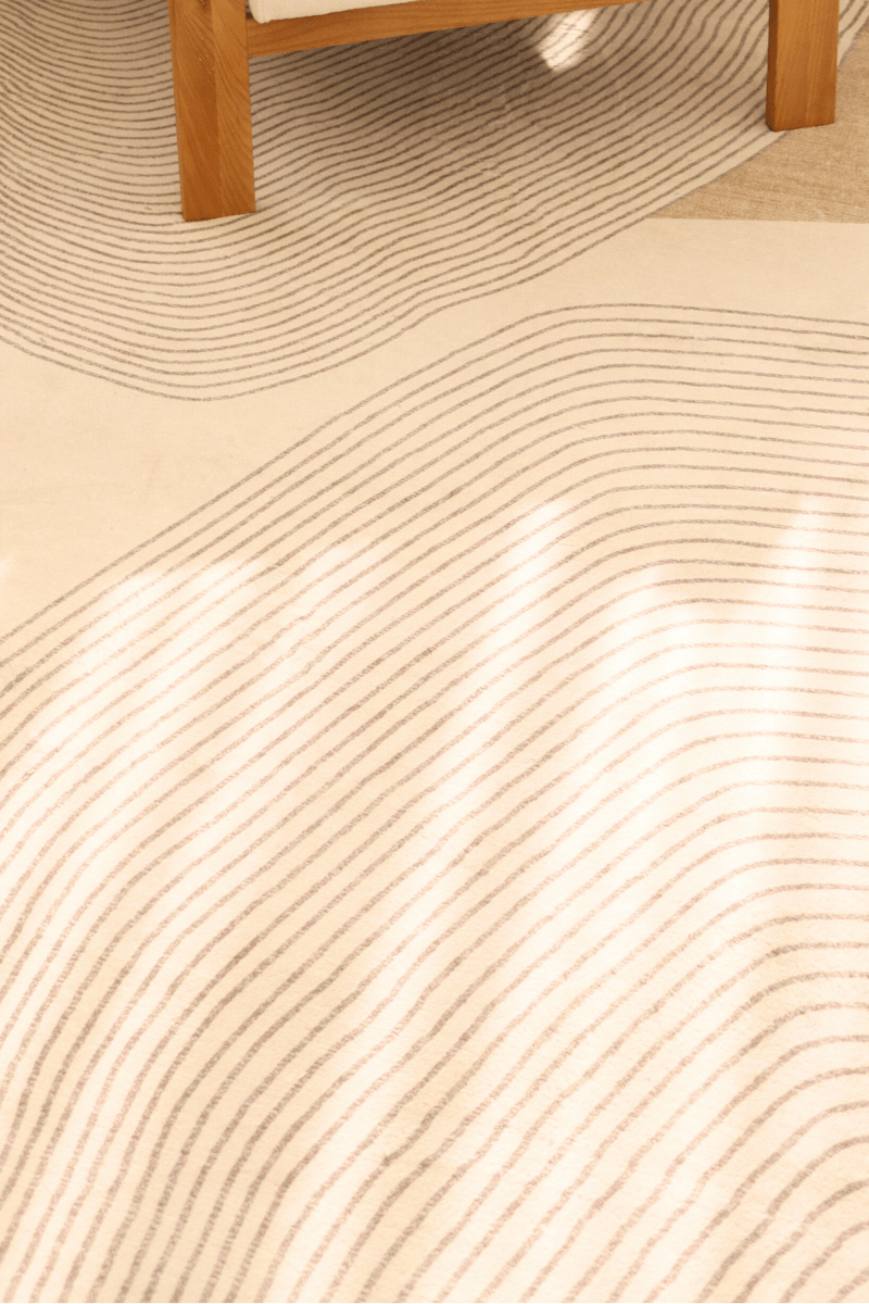 Tapis Neutral Waves | Scandinave | Série Polyfibre Cachemire