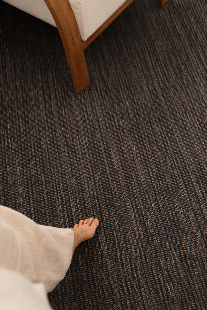 Moquette bouclée multicolore Oxford bleu et noyer | Série Earth