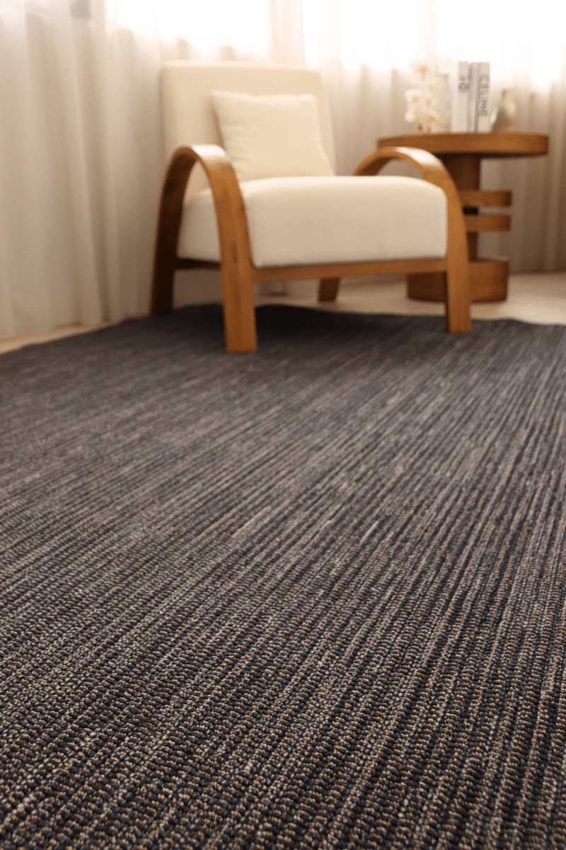 Moquette bouclée multicolore Oxford bleu et noyer | Série Earth