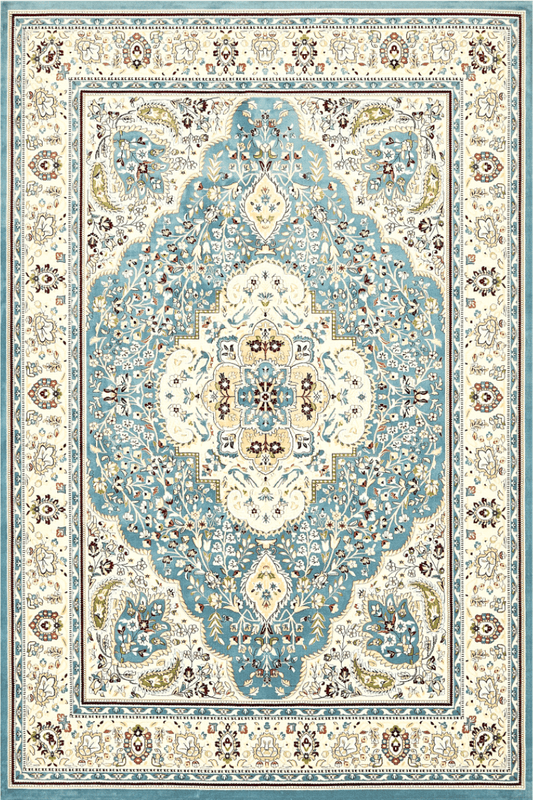 Tapis de jardin bleu roi | Persan | Série Polyfibre Cachemire