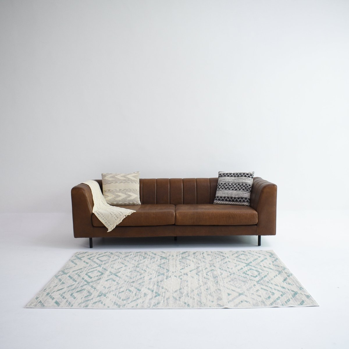 Tapis vert glacier | Scandinave | Série Polyfibre Cachemire